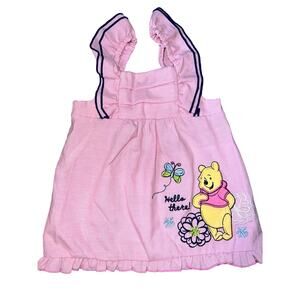 Disney Baby Winnie the Pooh Pink and Navy blue sleeveless infant top size 3-6 mo
